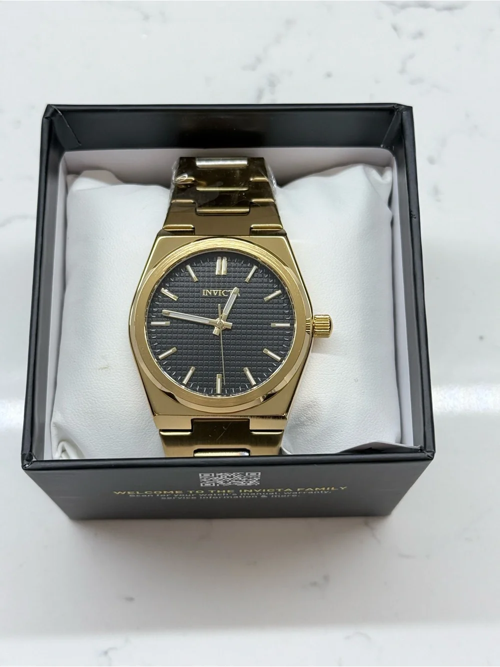 Invicta Celestial 69408 Men’s 40mm Gold Tone Black Dial Quartz Watch NWT